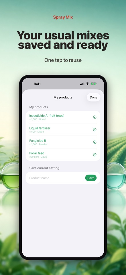 Spray Mix: Dilution & Area 2