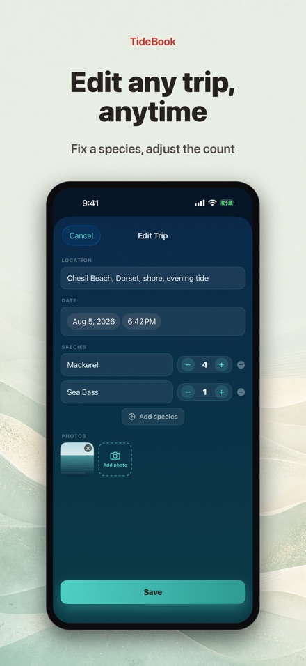 TideBook: Fishing Trip Log 9