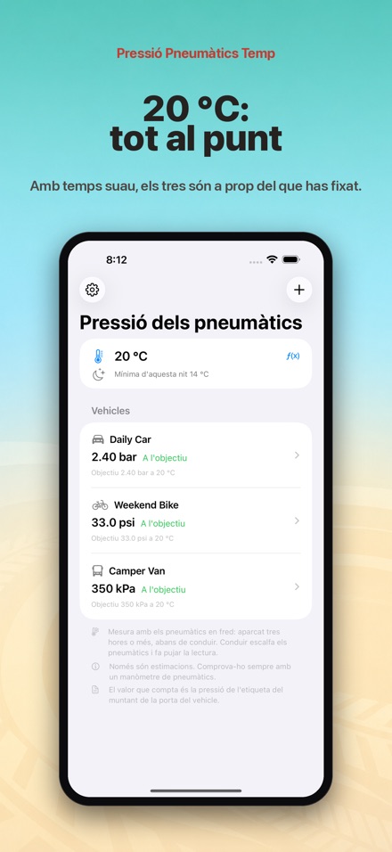 Pressió Pneumàtics Temp 5