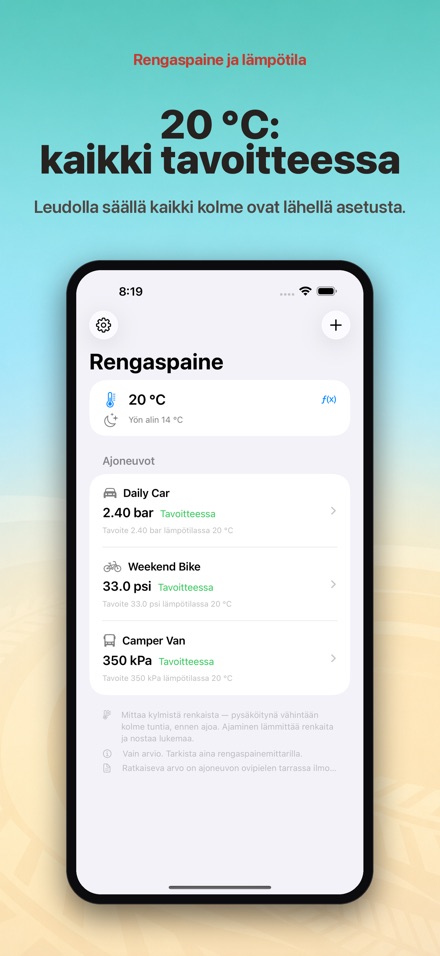 Rengaspaine ja lämpötila 5