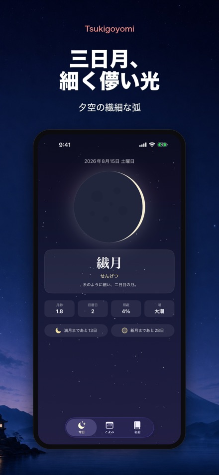月ごよみ - 月齢と月の和名 5