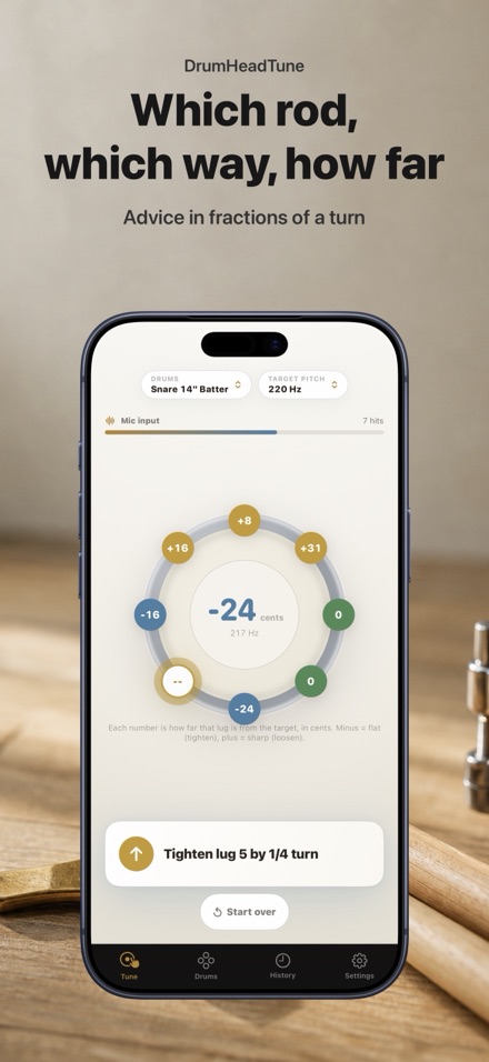 Samba Drum Tuner: Tune by Lug 3