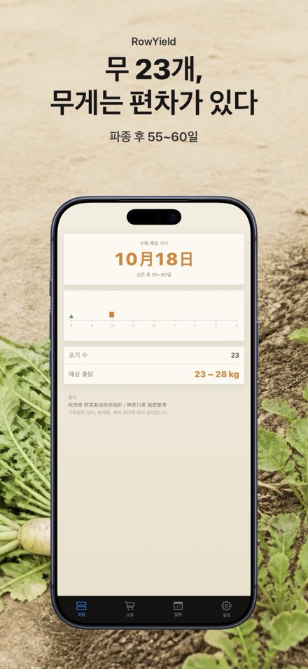 RowYield: 이랑 시비 계산 6
