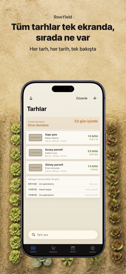 RowYield: Yatak Planlayıcı 1