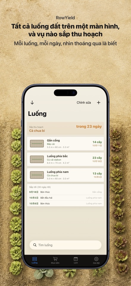 RowYield: Kế Hoạch Luống 1